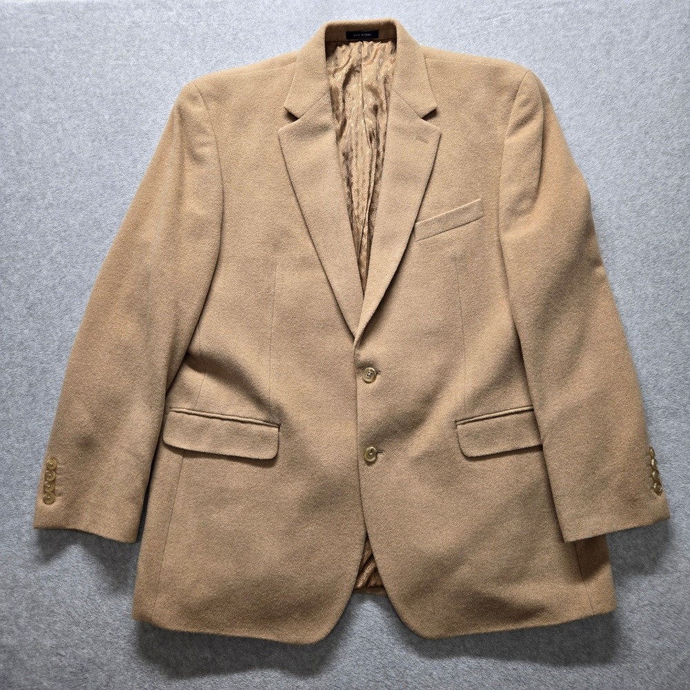 Lori Piana Lauren Ralph Lauren Mens 46L Blazer 100% Camel Hair Tan Sport Coat